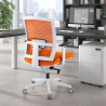 silla ergonomica naranja kendo estructura blanca malla 2