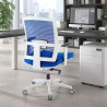 silla ergonomica azul kendo estructura blanca malla 2