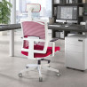 silla ergonomica rojo kendo estructura blanca reposacabezas malla 2