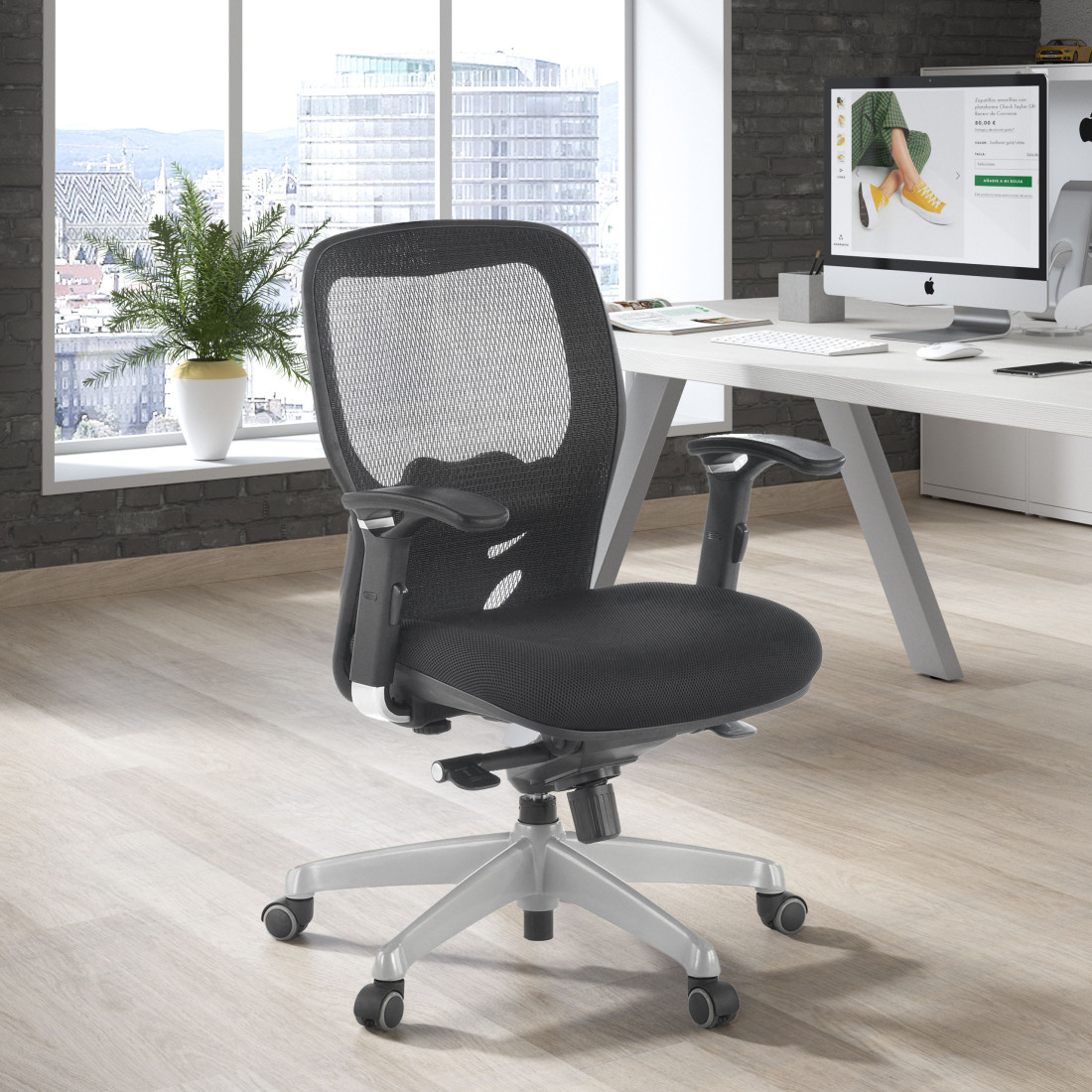silla ergonomica negro madonna sin reposacabezas 2
