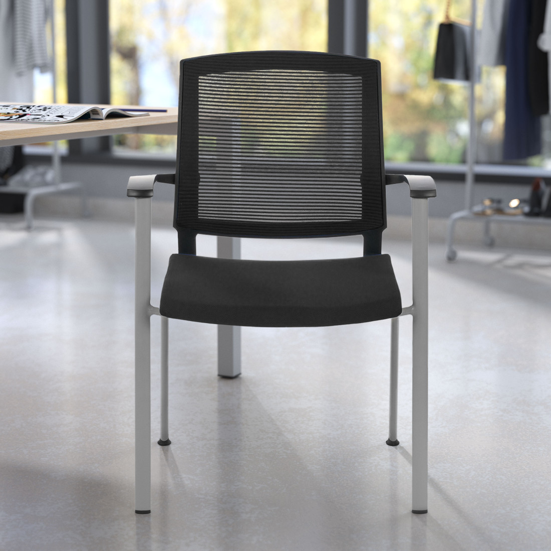 silla confidente negro maya malla 2