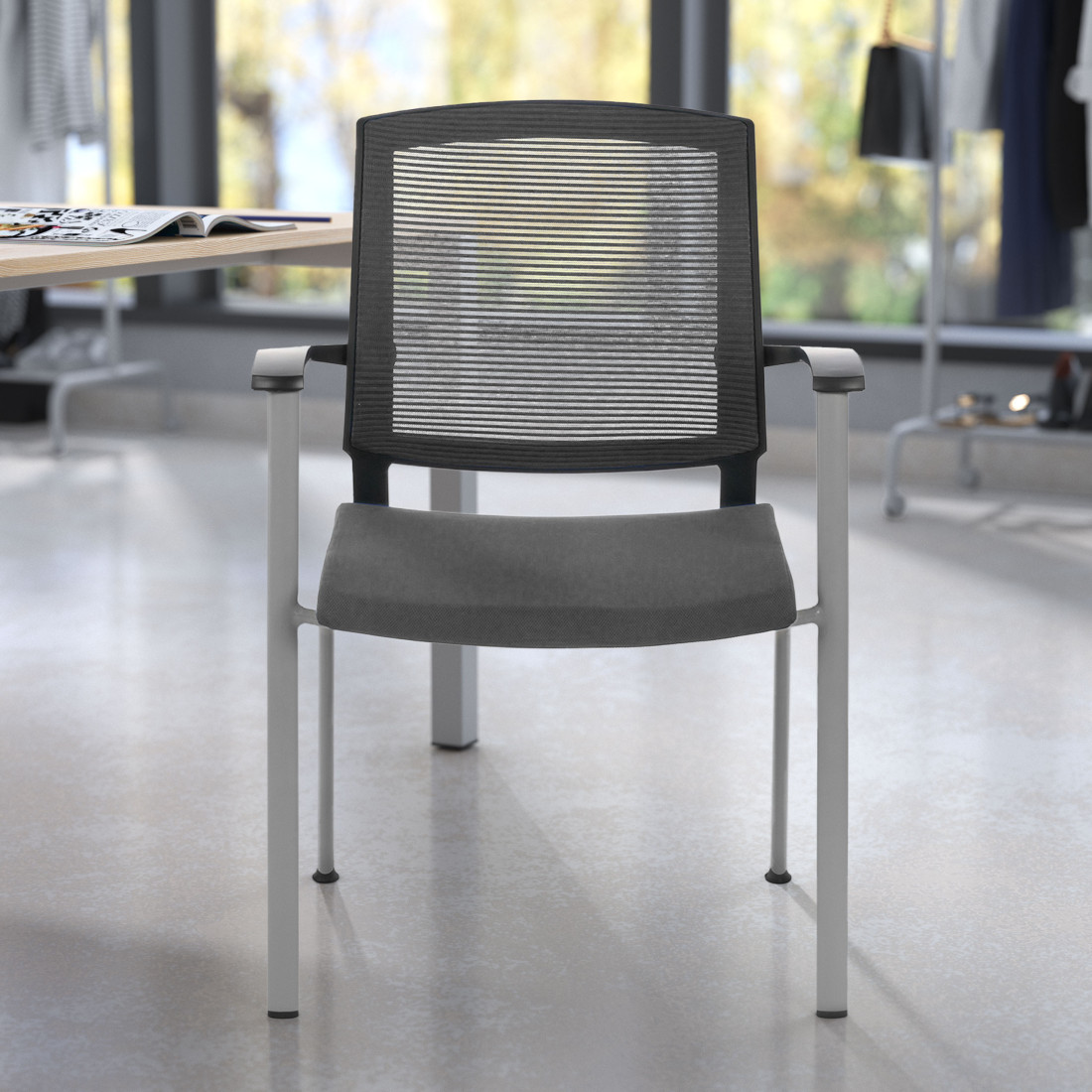 silla confidente gris maya malla 2