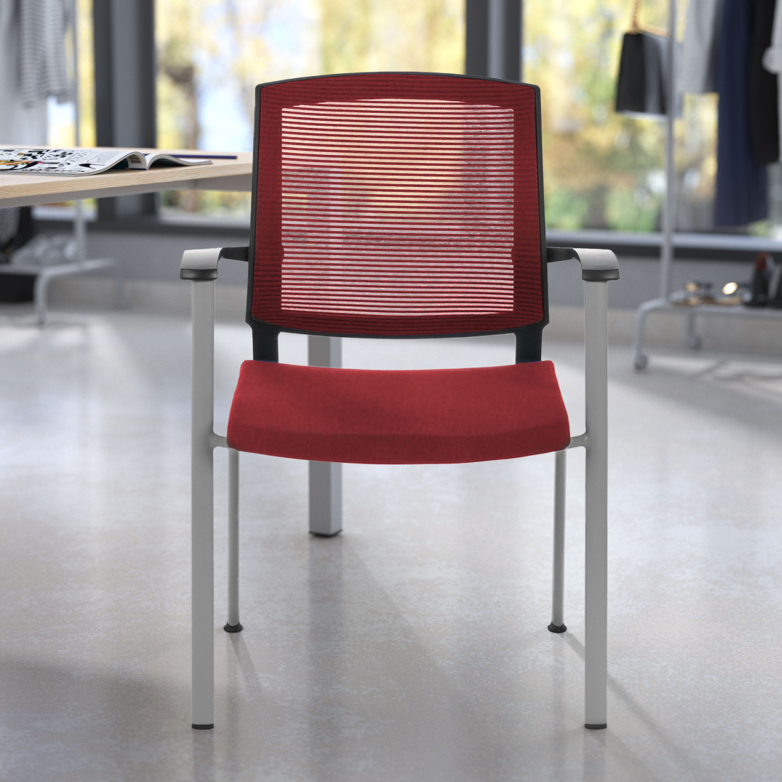 silla confidente rojo maya malla 2