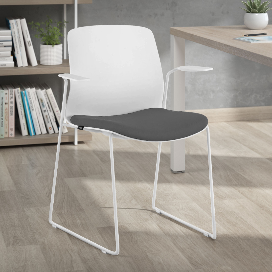 silla confidente gris nexus silla con brazos tela 2