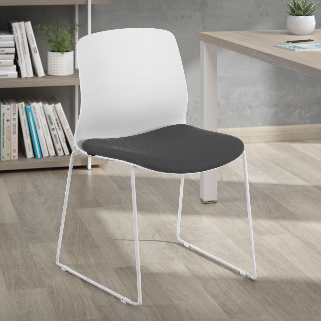 silla confidente gris nexus silla sin brazos tela 2