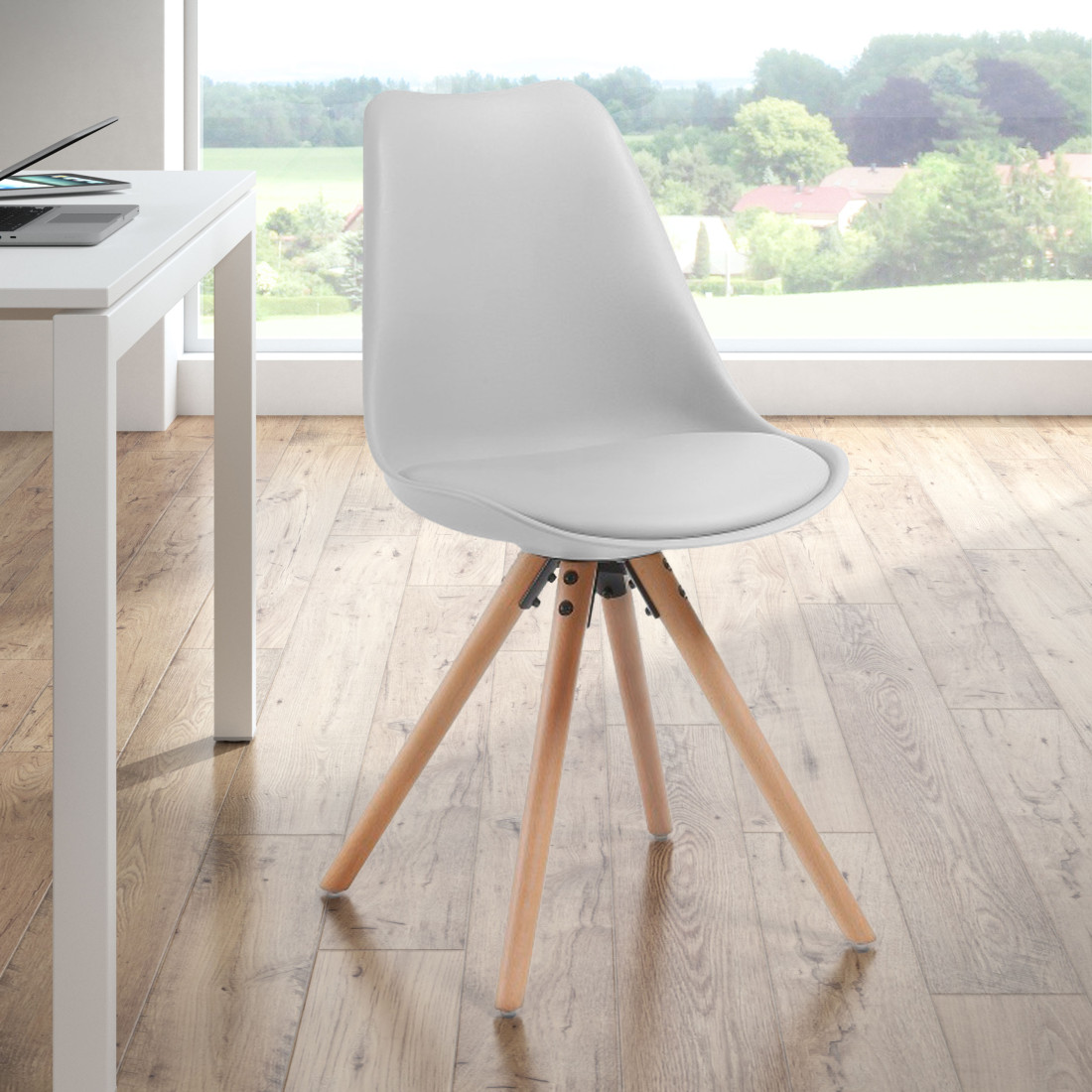 silla nordica blanco nordic silla patas de madera plastico 2