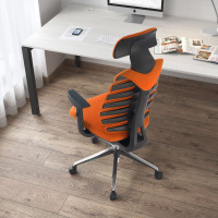 Silla de oficina Spine ergonómica con reposacabezas - Naranja Second image