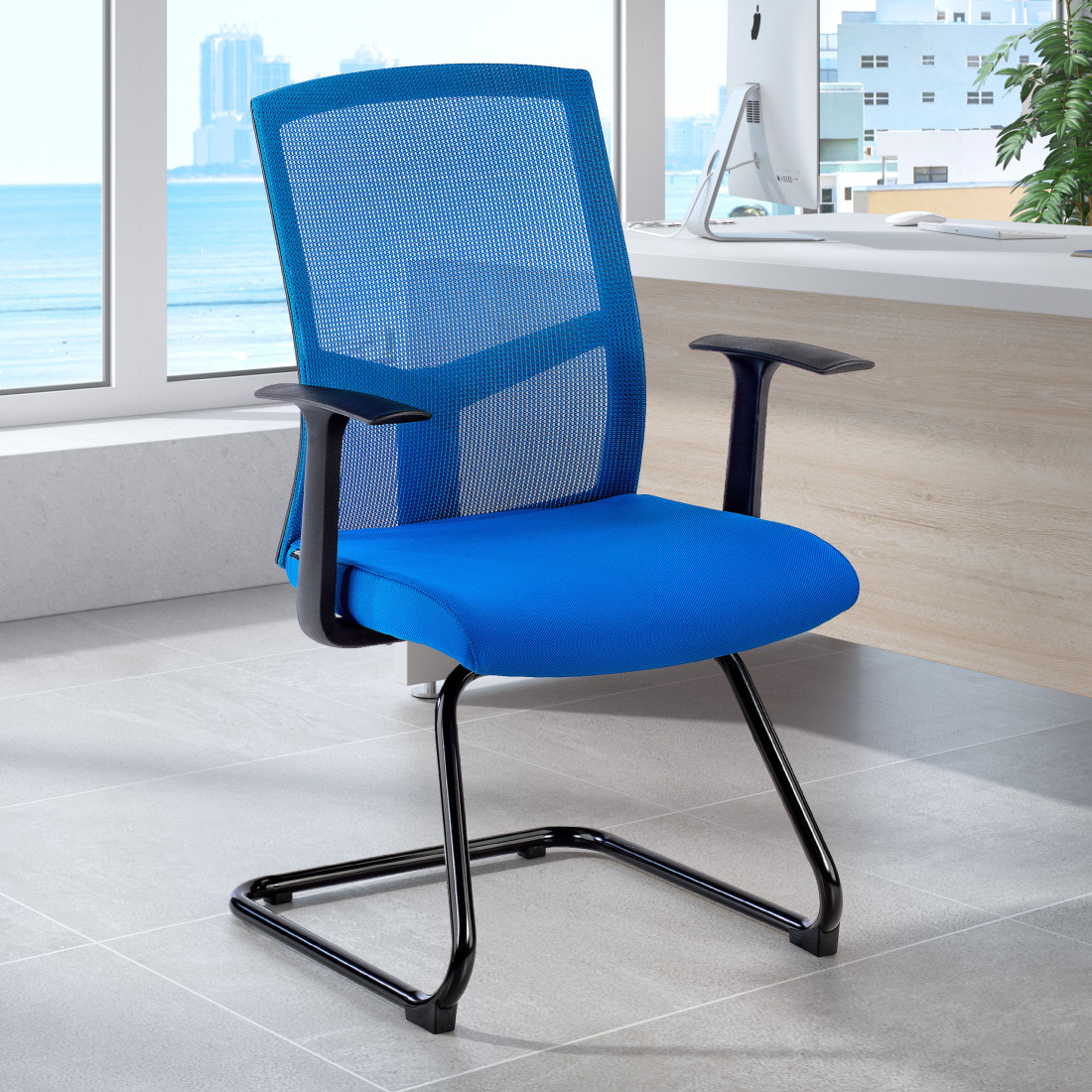silla confidente azul star malla 2