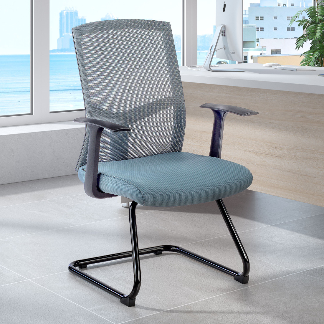 silla confidente gris star malla 2
