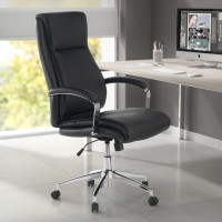 Sillón de oficina Tauro brazos tapizados ecopiel - NEGRO Second image