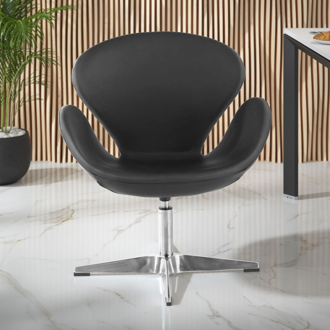 sillon para sala de espera negro club piel sintetica 2