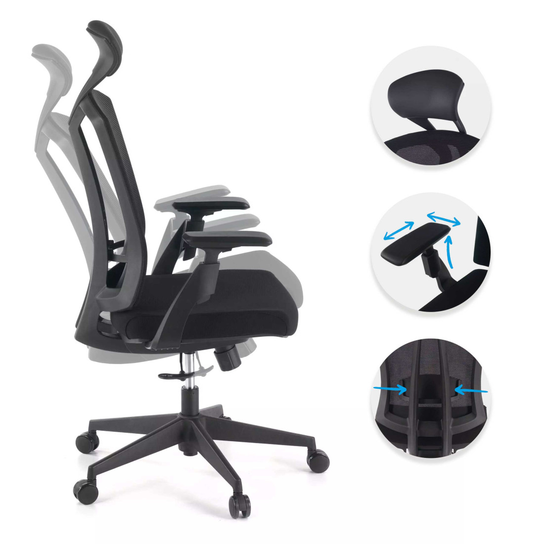 silla giratoria negro baron malla 3