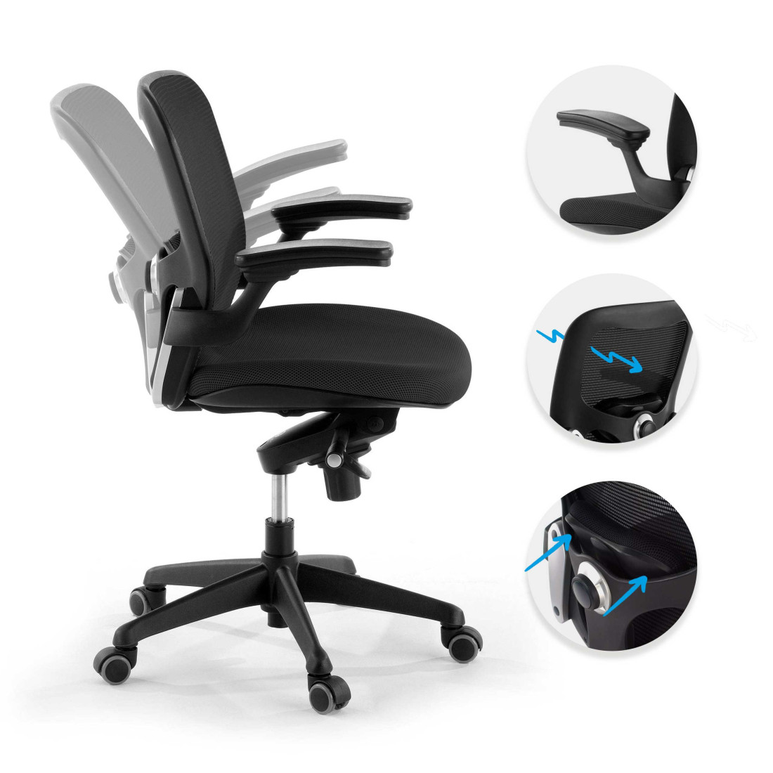 silla ergonomica negro gioconda silla de oficina malla 3