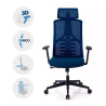 silla ergonomica azul tekno malla 3
