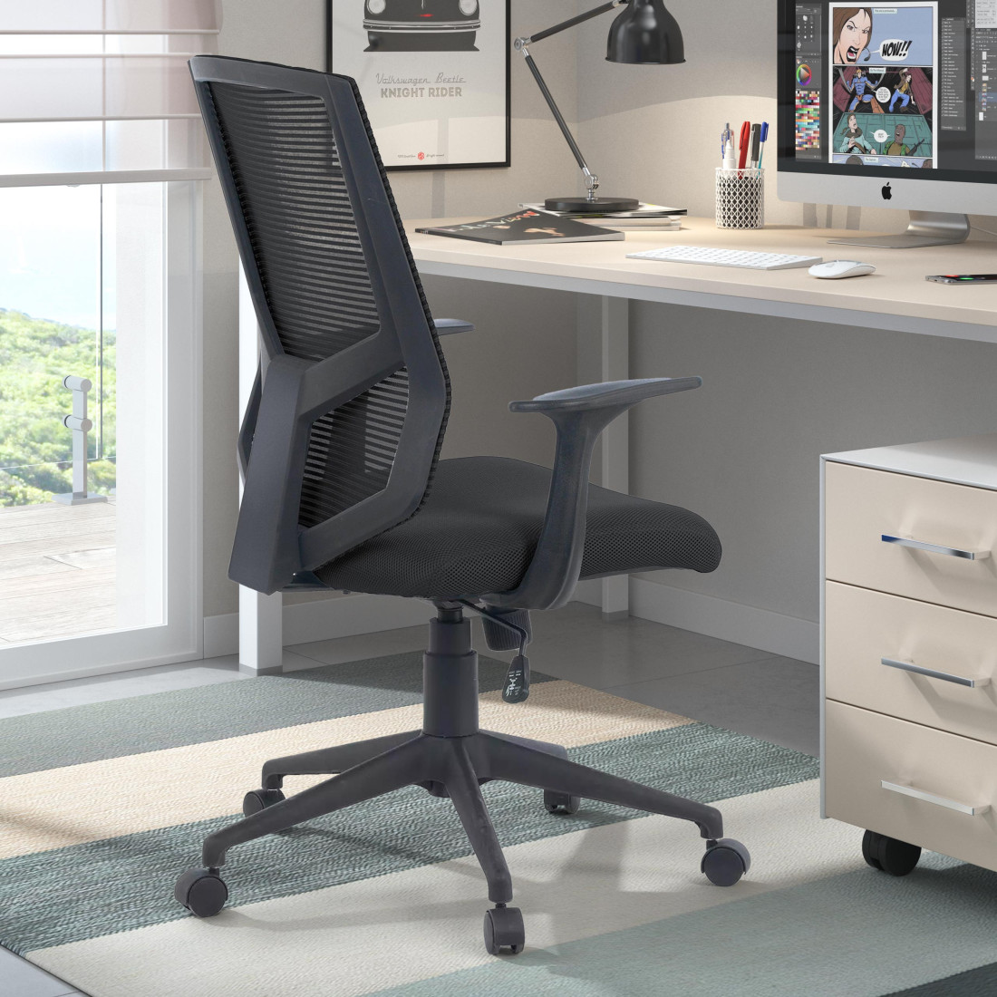 silla giratoria negro air malla 2