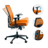silla giratoria naranja kendo estructura negra malla 3