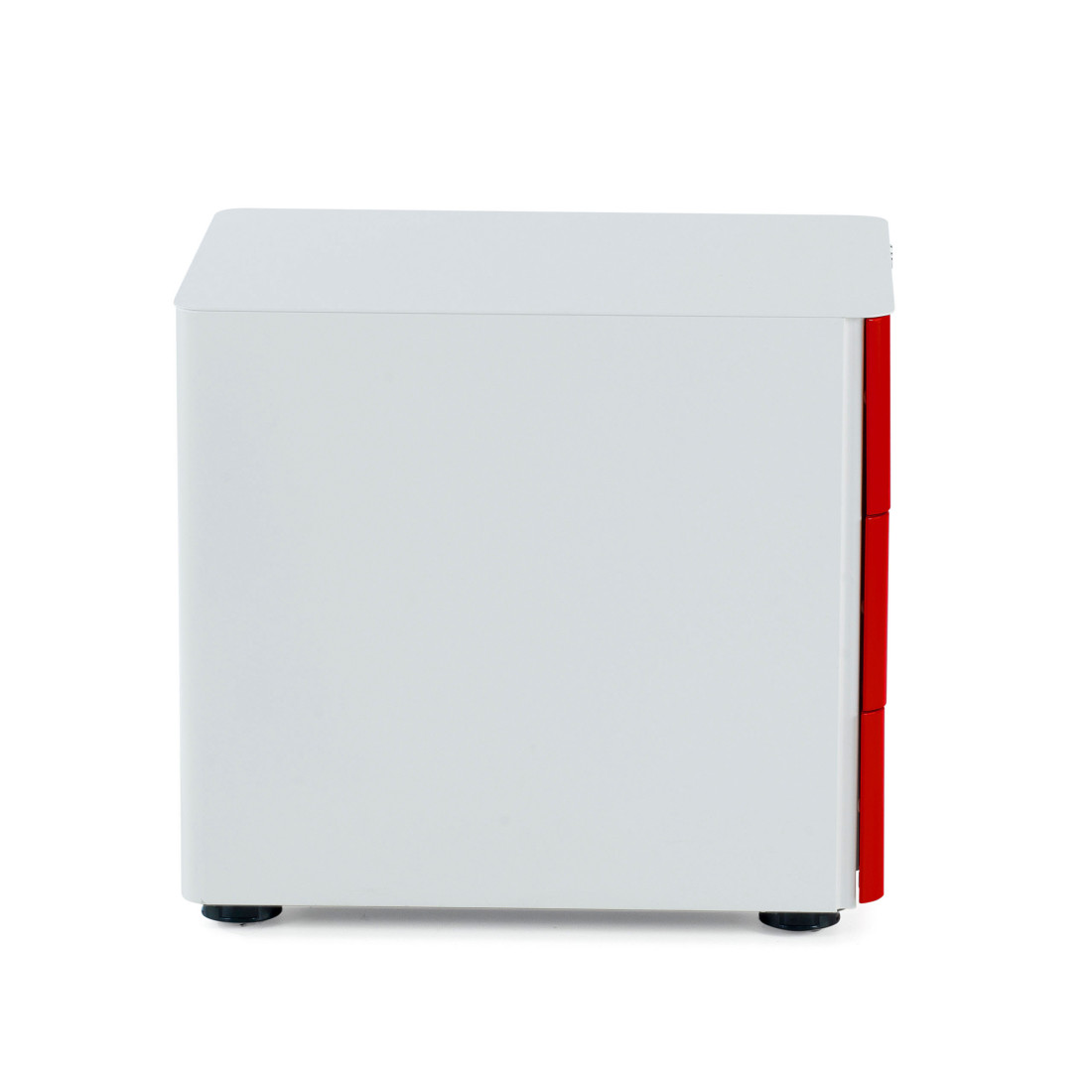 cajonera de escritorio blanco rojo moby 3 cajones 7
