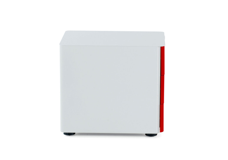cajonera de escritorio blanco rojo moby 3 cajones 7