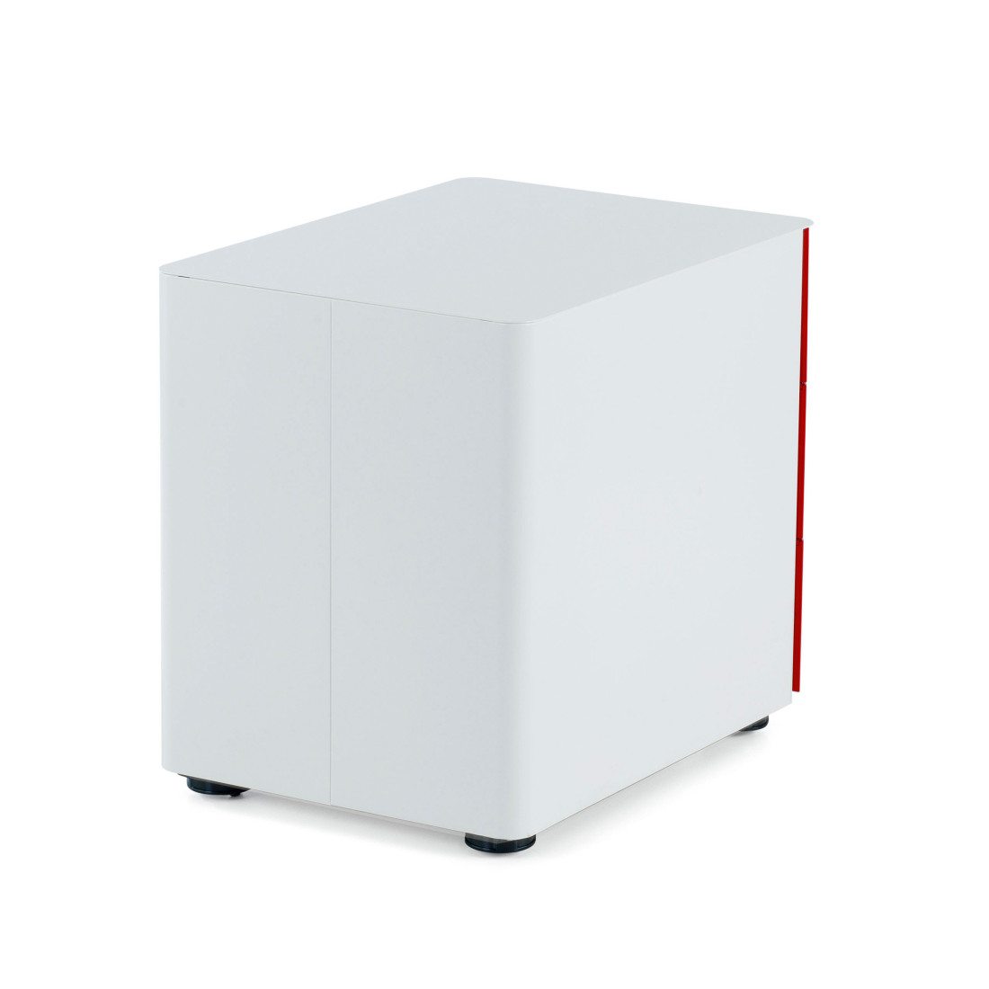 cajonera de escritorio blanco rojo moby 3 cajones 8
