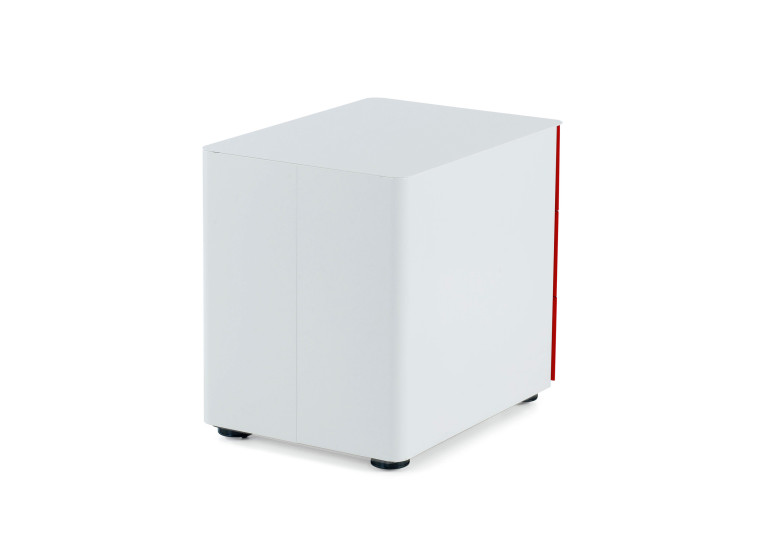 cajonera de escritorio blanco rojo moby 3 cajones 8