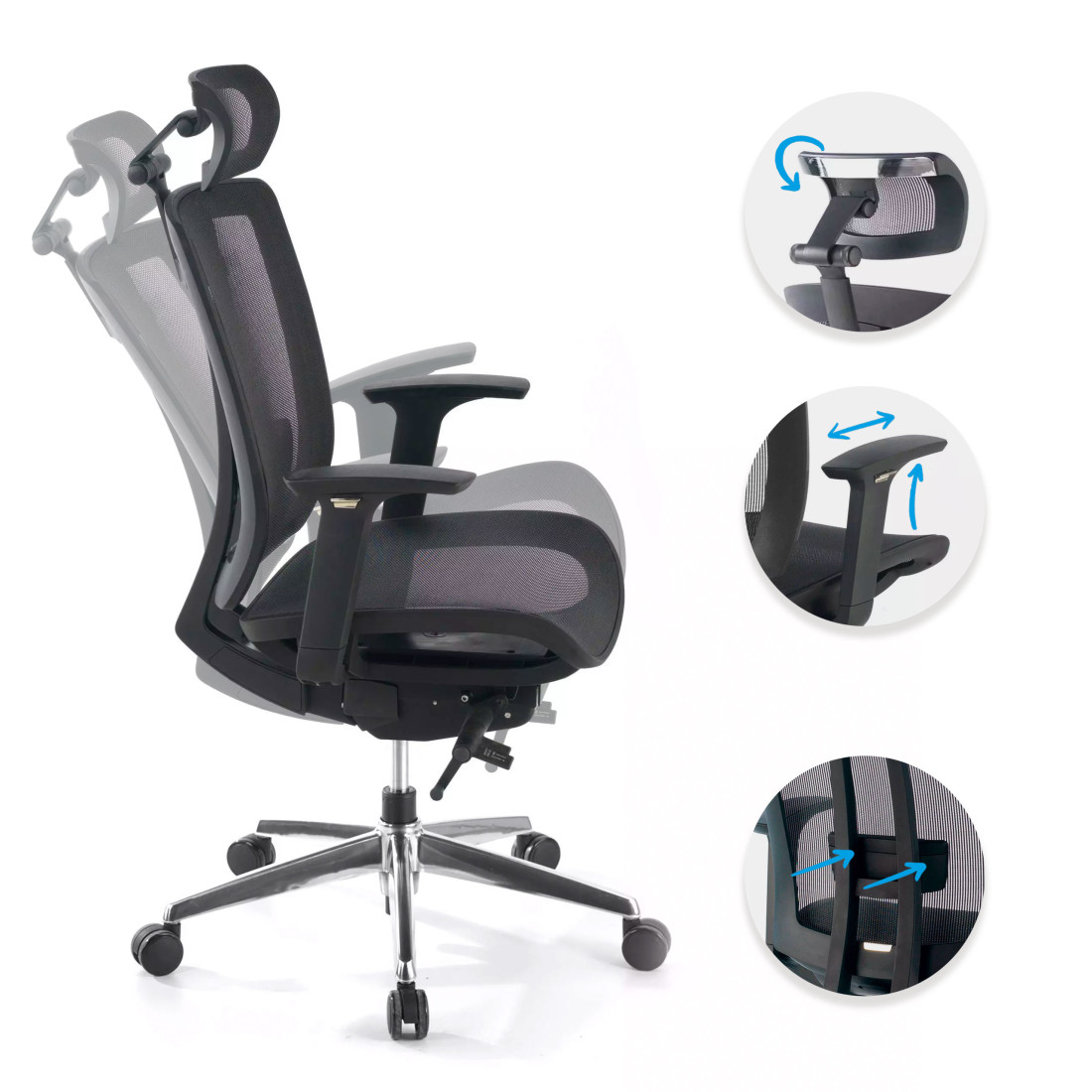 silla ergonomica negro ergomax malla 3