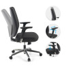 silla giratoria negro wind tapizada tejido tela 3