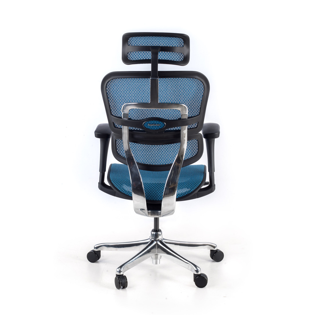 silla ergonomica azul ergohuman estructura negra red malla 7