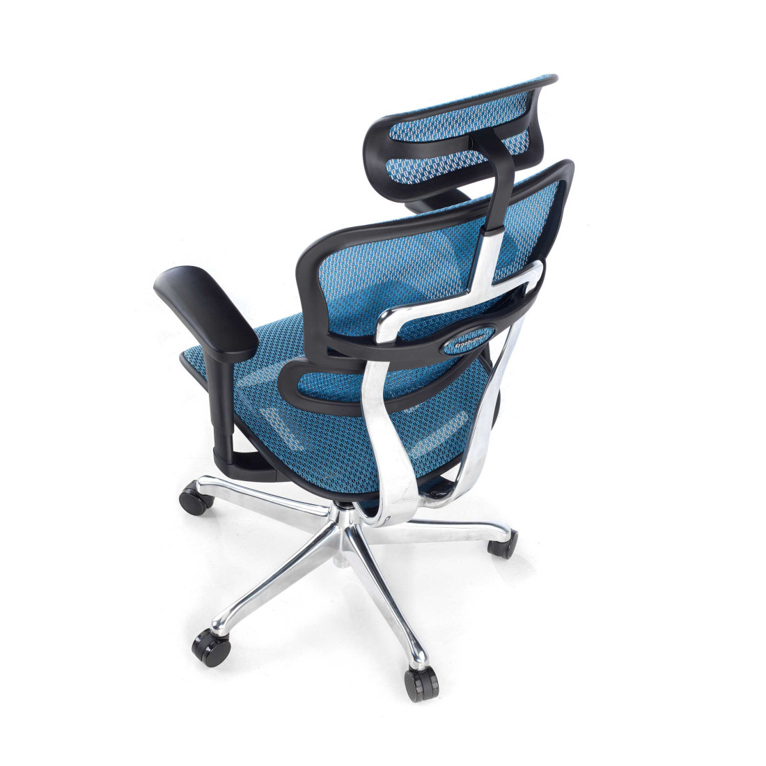 silla ergonomica azul ergohuman estructura negra red malla 8