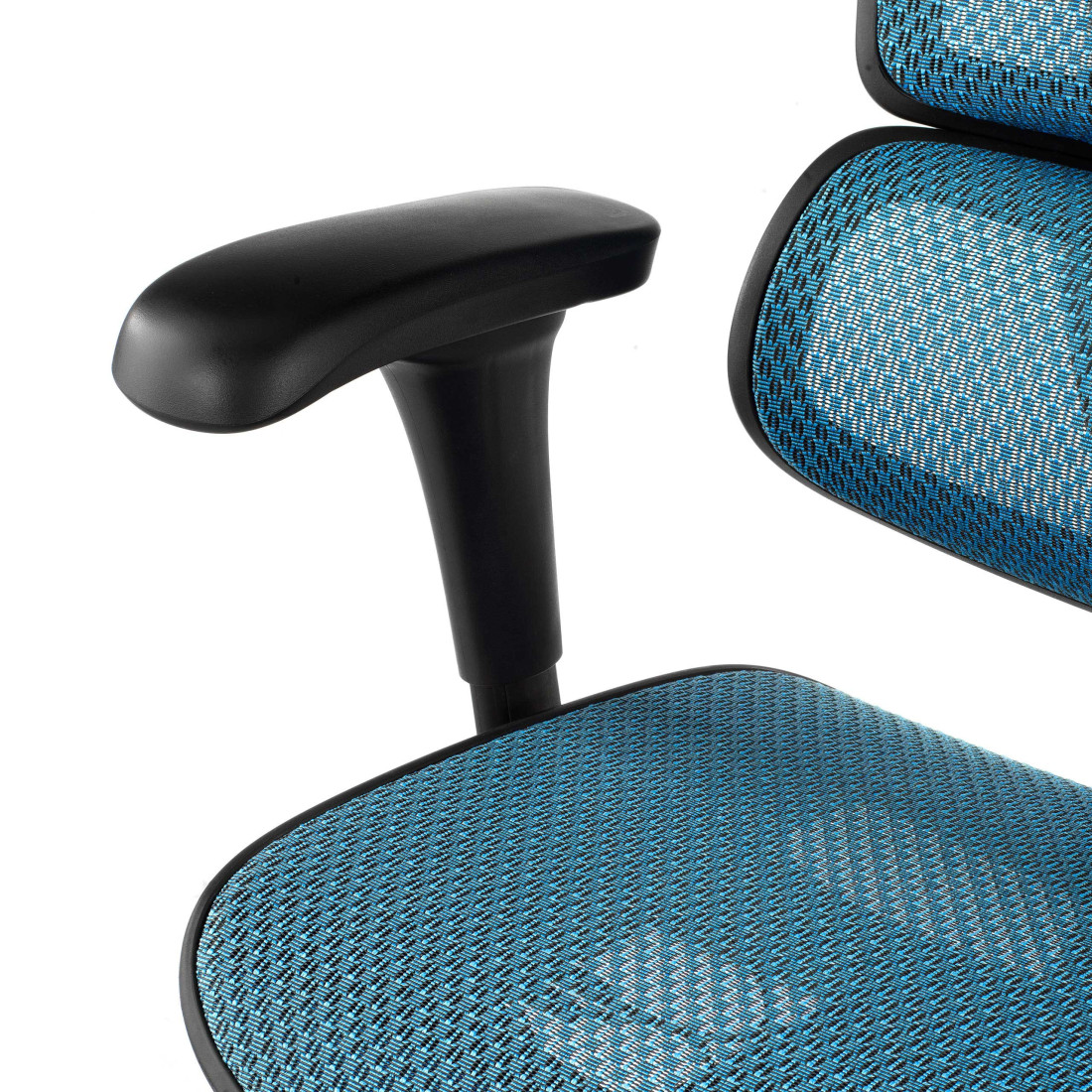 silla ergonomica azul ergohuman estructura negra red malla 10