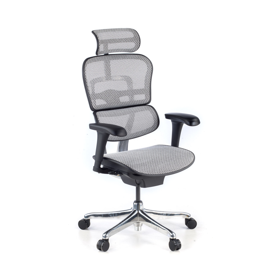 silla ergonomica gris ergohuman estructura negra red malla 1