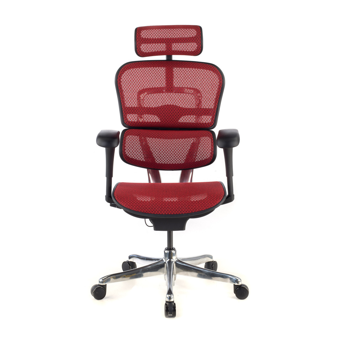 silla ergonomica rojo ergohuman estructura negra red malla 5