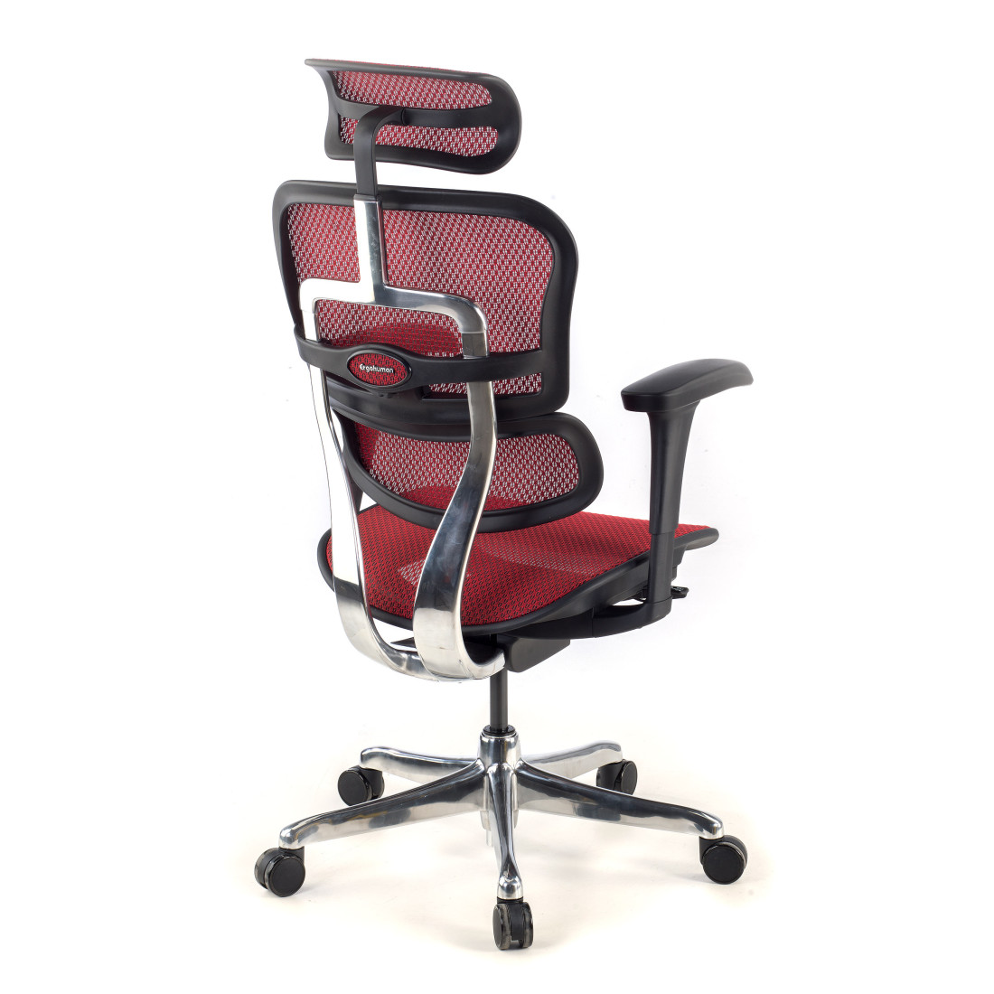 silla ergonomica rojo ergohuman estructura negra red malla 6