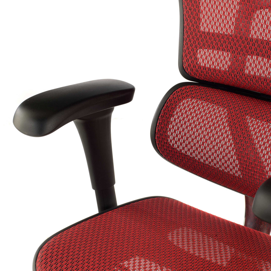 silla ergonomica rojo ergohuman estructura negra red malla 10