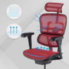 silla ergonomica rojo ergohuman estructura negra red malla 4