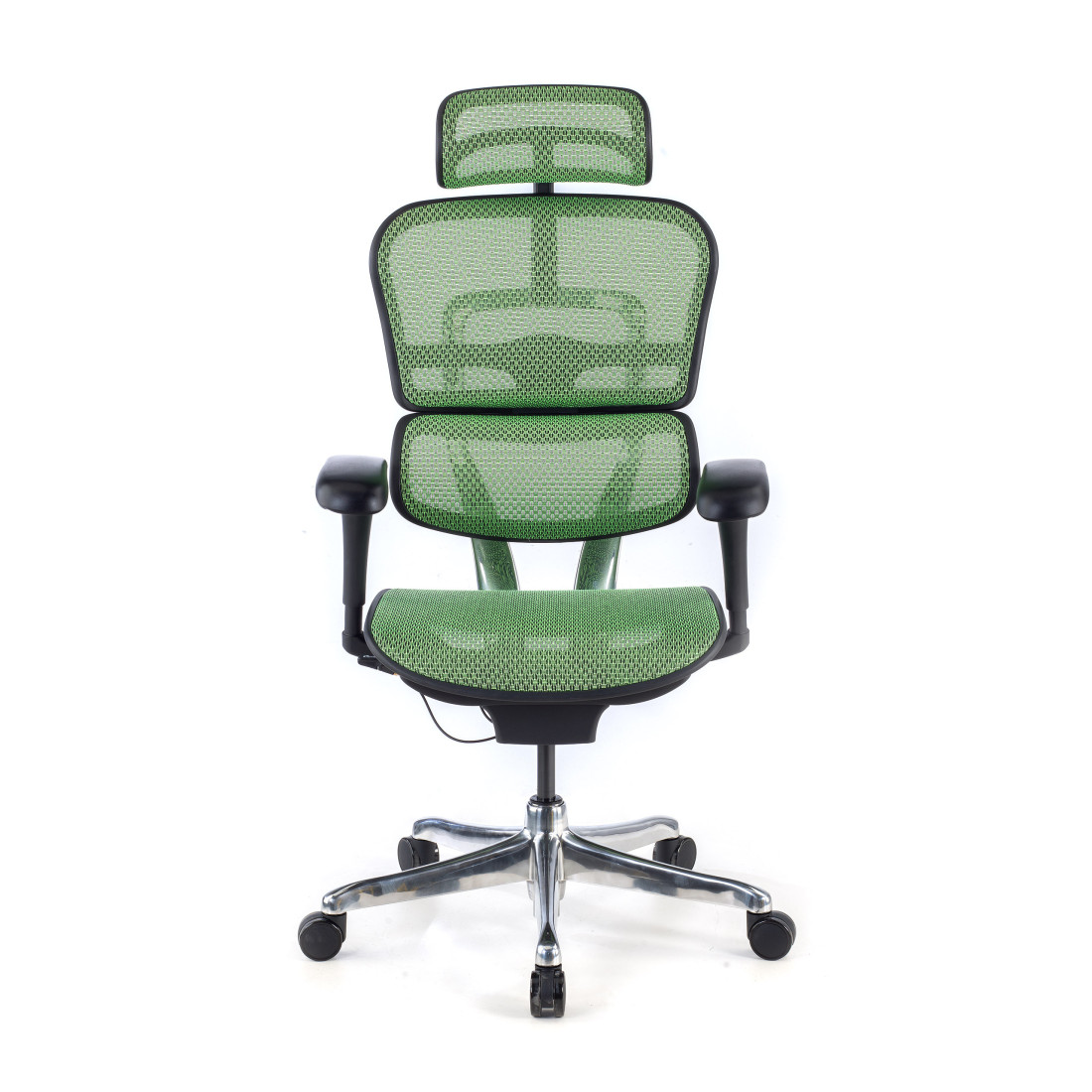 silla ergonomica verde ergohuman estructura negra red malla 5