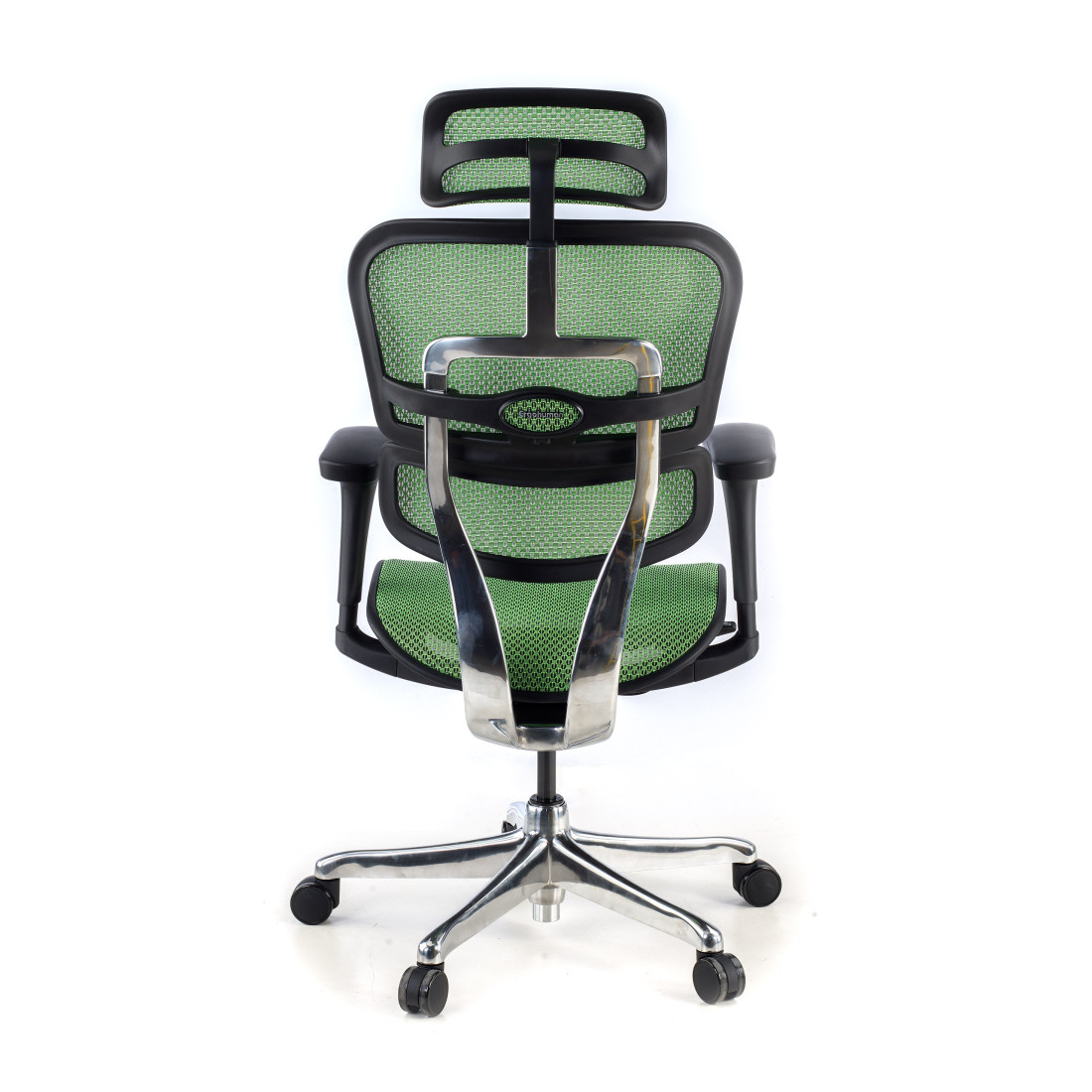 silla ergonomica verde ergohuman estructura negra red malla 7