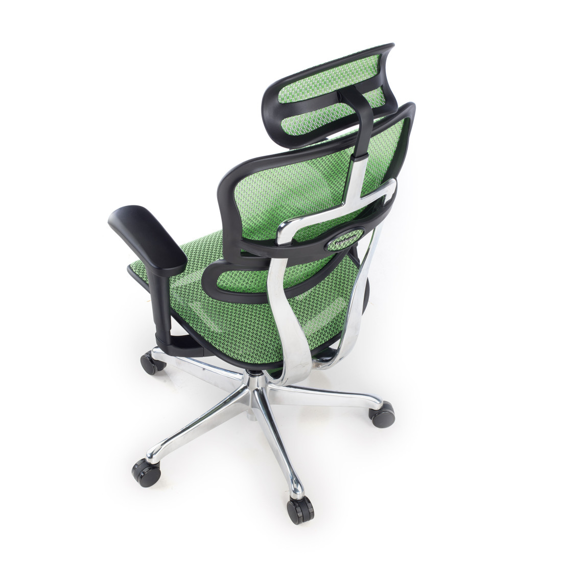 silla ergonomica verde ergohuman estructura negra red malla 8