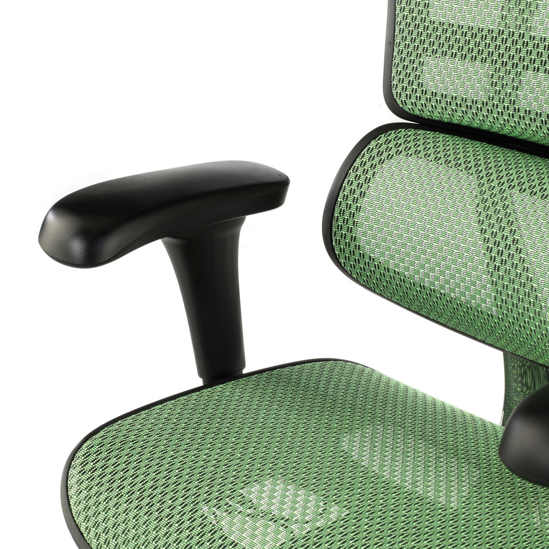 silla ergonomica verde ergohuman estructura negra red malla 10