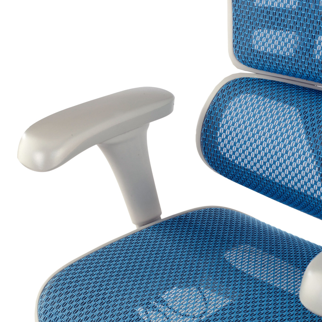 silla ergonomica azul ergohuman estructura blanca red malla 10