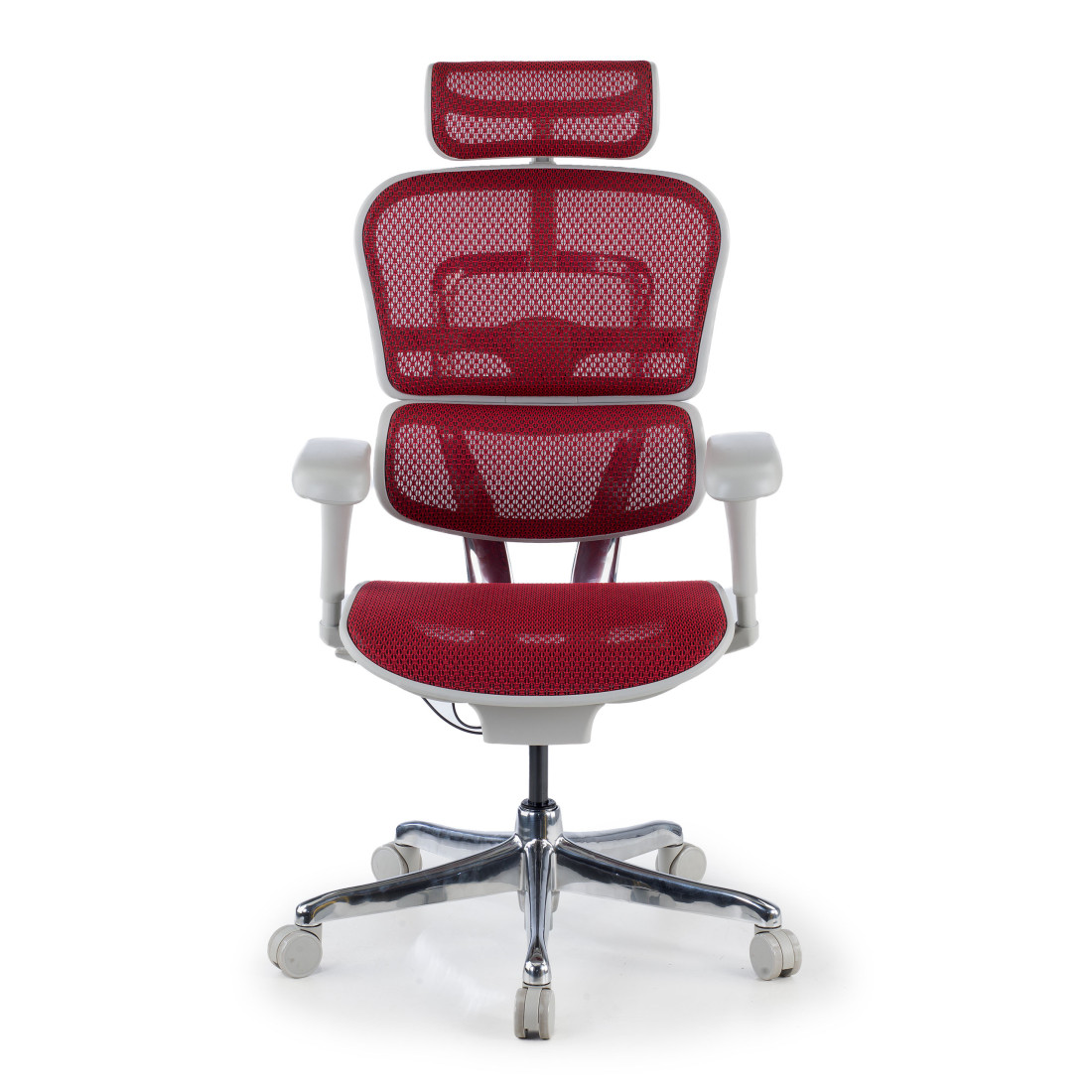 silla ergonomica rojo ergohuman estructura blanca red malla 5