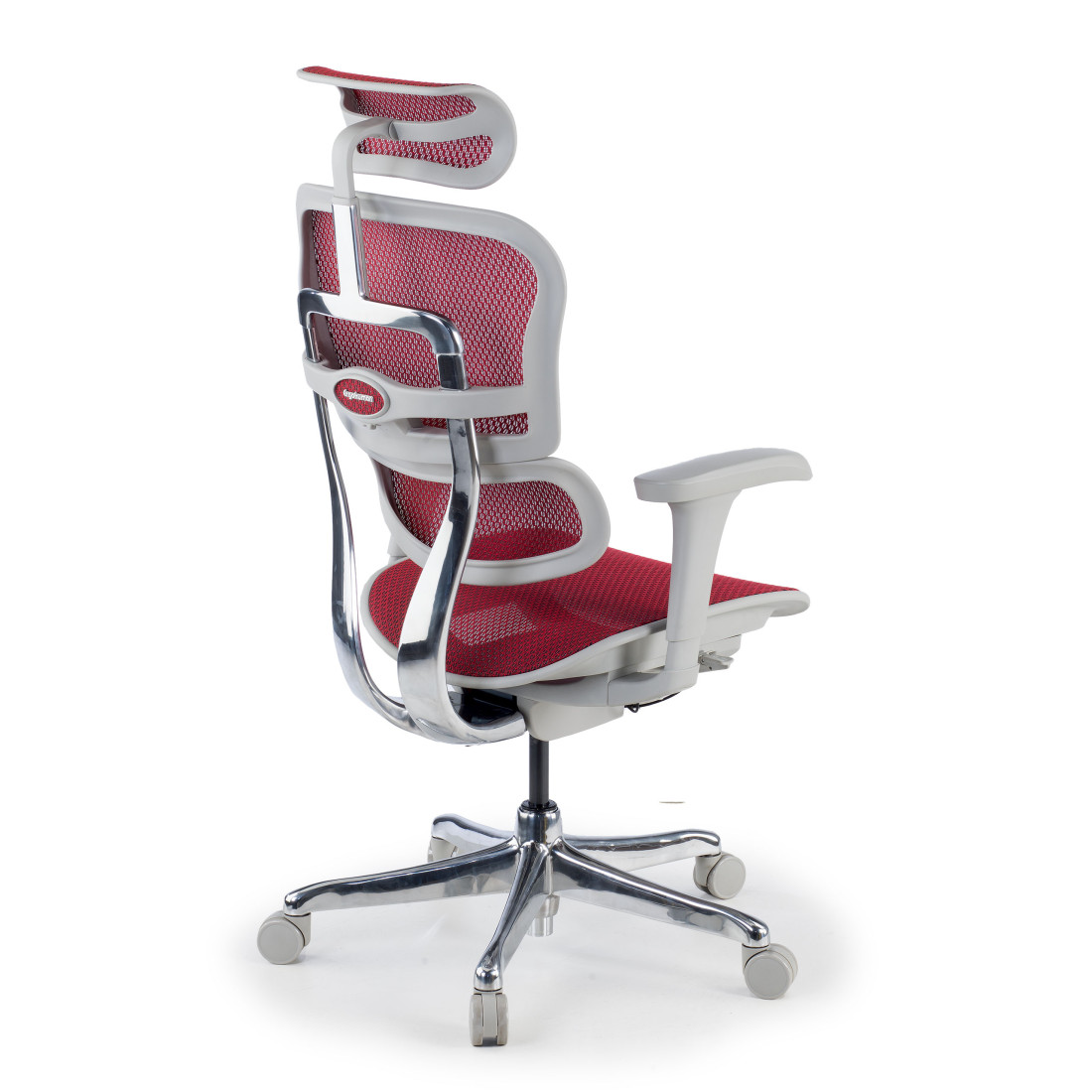 silla ergonomica rojo ergohuman estructura blanca red malla 6