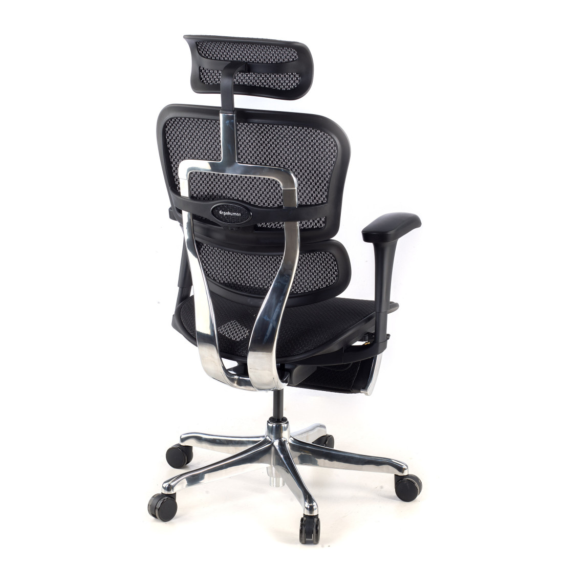 silla ergonomica negro ergohuman estructura negra reposapies malla 7
