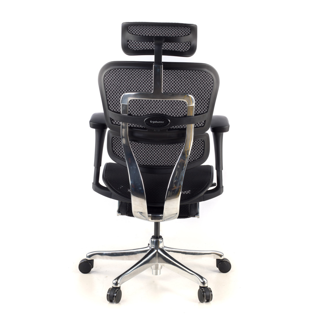 silla ergonomica negro ergohuman estructura negra reposapies malla 8