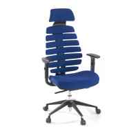 Silla de oficina Spine ergonómica con reposacabezas - azul