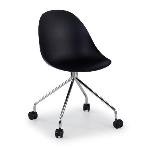 Silla de confidente Flow, con ruedas - NEGRO