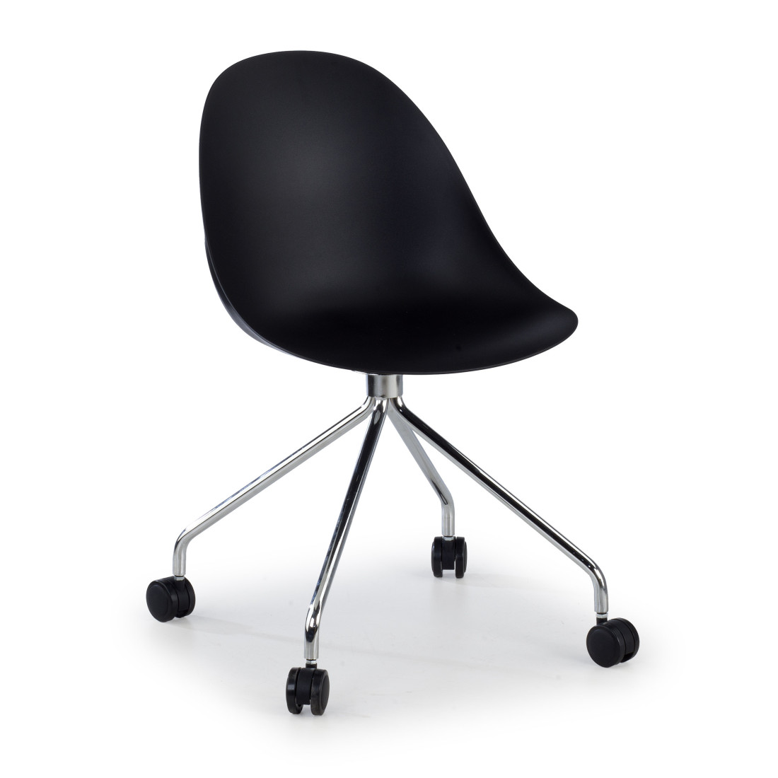 silla confidente negro flow con ruedas plastico 1