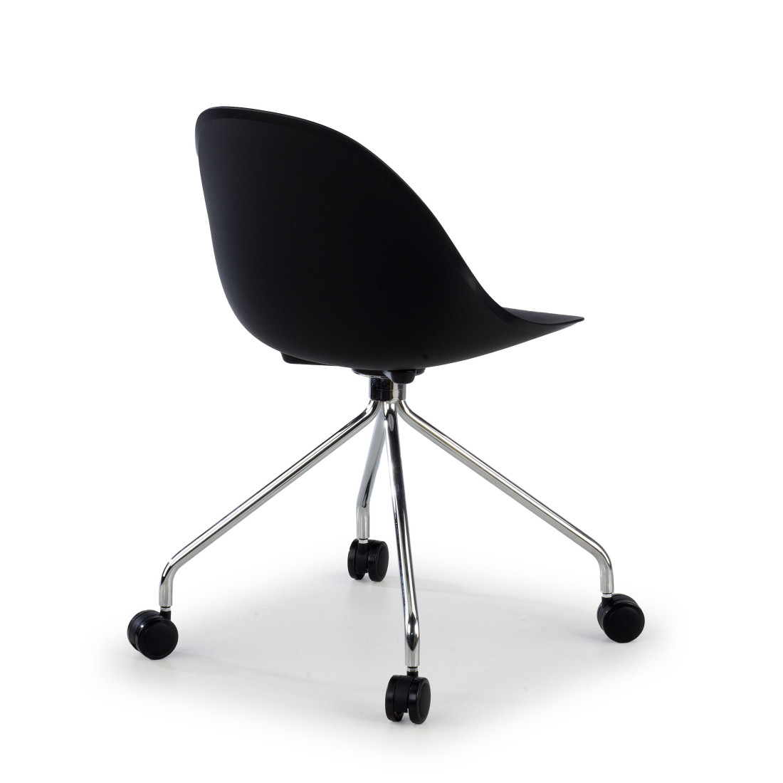 silla confidente negro flow con ruedas plastico 4