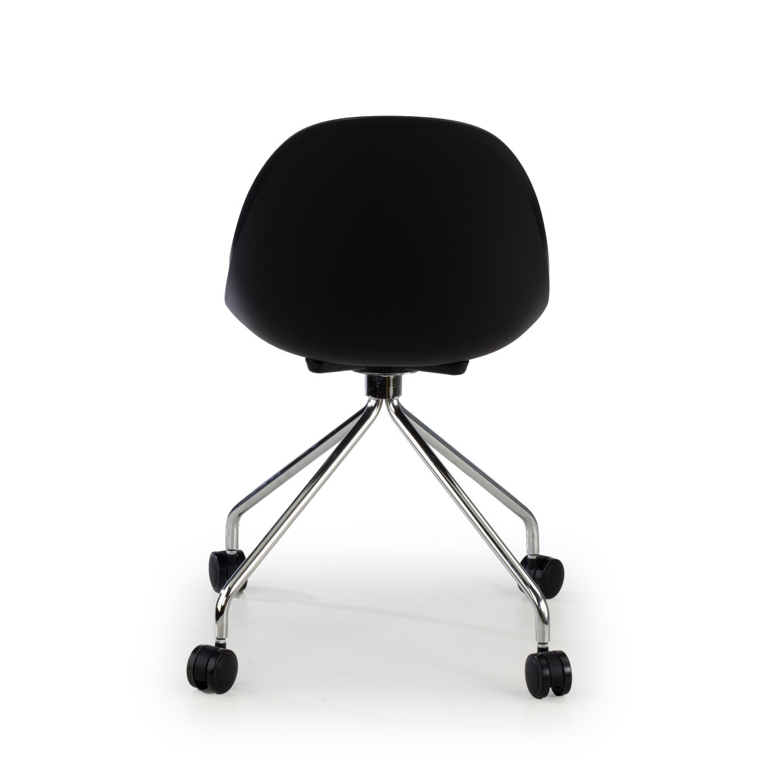 silla confidente negro flow con ruedas plastico 5