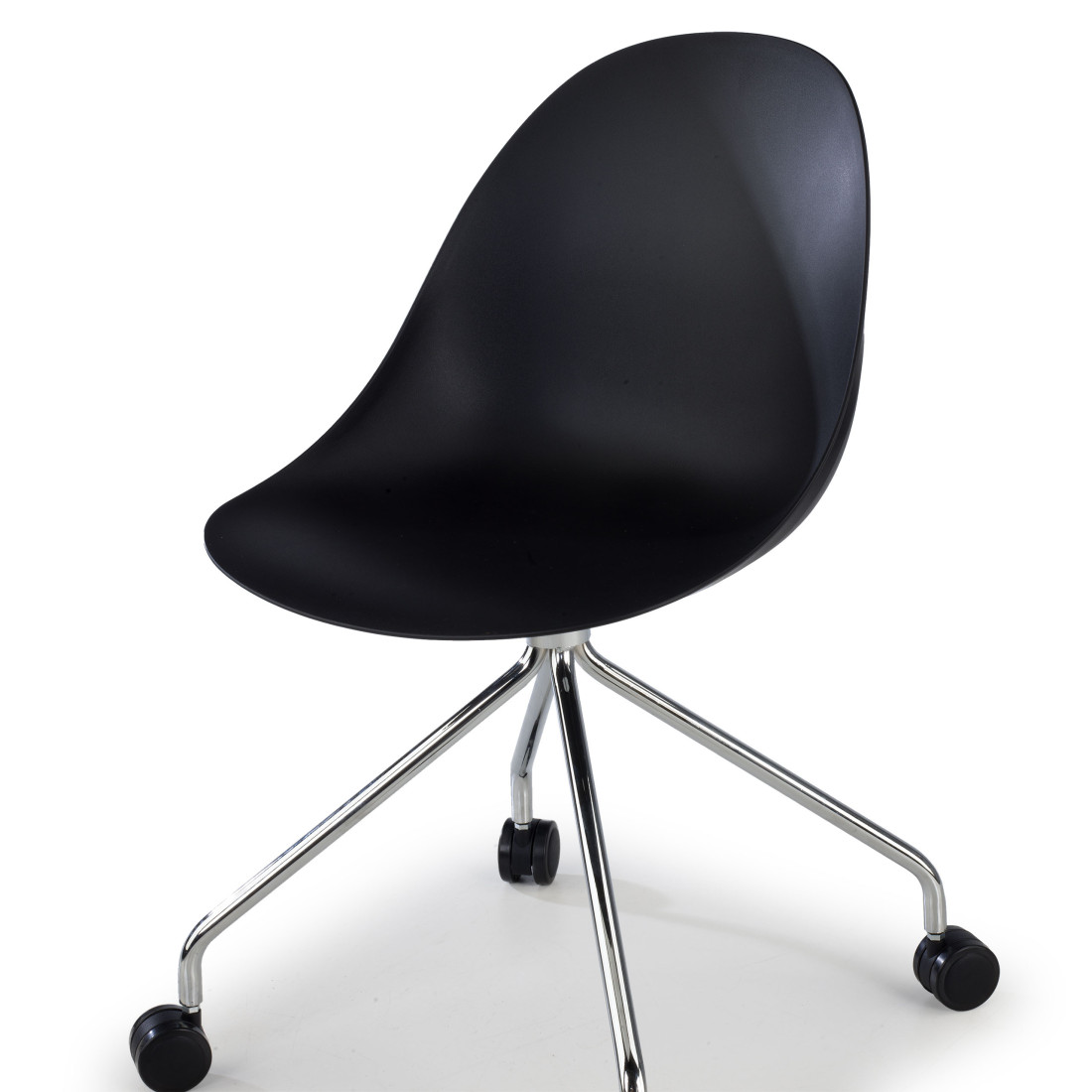 silla confidente negro flow con ruedas plastico 7
