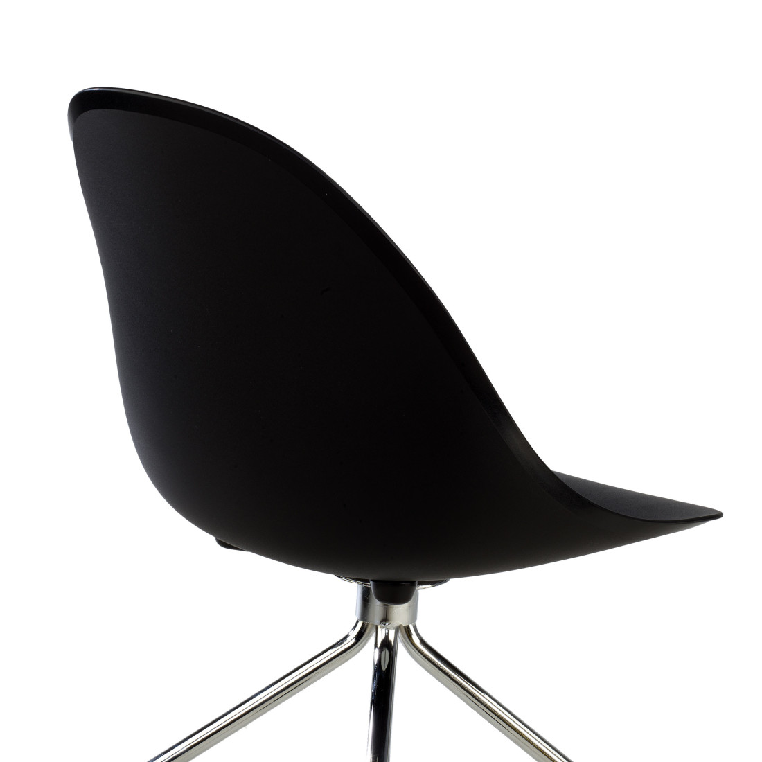 silla confidente negro flow con ruedas plastico 8